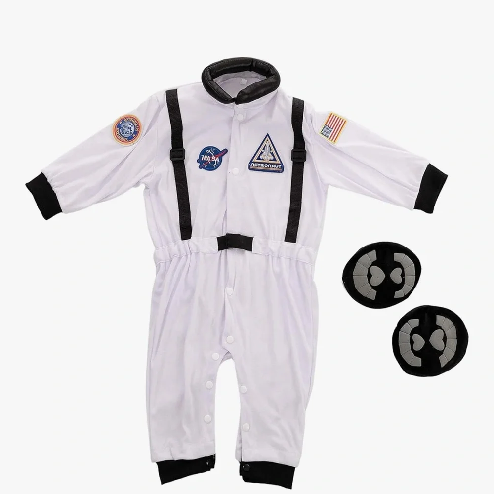 SPOOKTACILAR  creations Boys Astronaut Costume - White and Black jumpsuit NEW